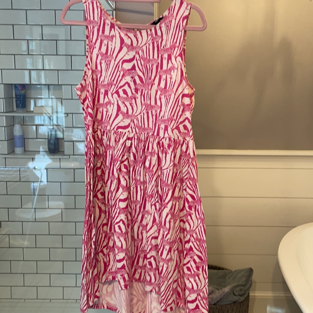H&M Hot Pink Hi Lo Zebra Dress - Size M